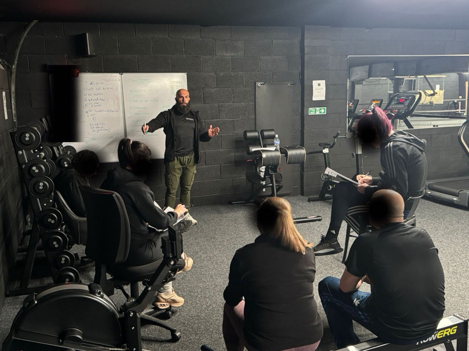 Participants in a session on the 10-week personal development and employability programme, delivered in a gym setting